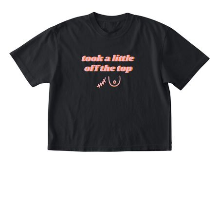 A LITTLE OFF THE TOP, a Black Comfort Colors Boxy Tee