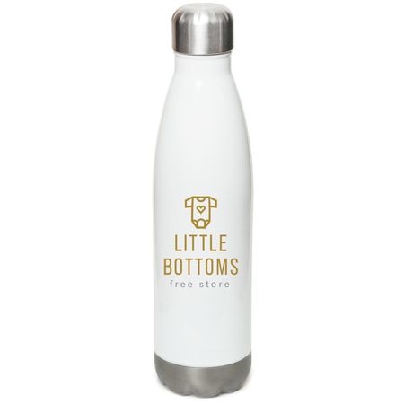 Water Bottle, a White Stainless Steel Water Bottle