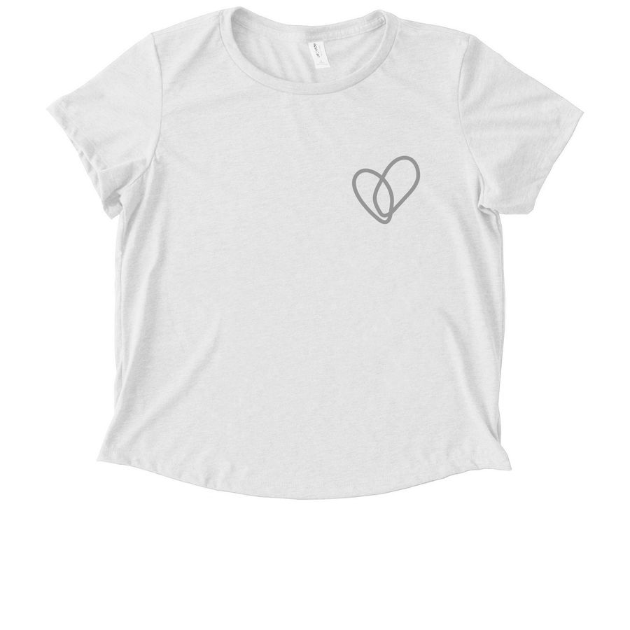 Silver Heart Tee, a Bright White Allmade Eco Triblend Women?s Scoop Neck Tee
