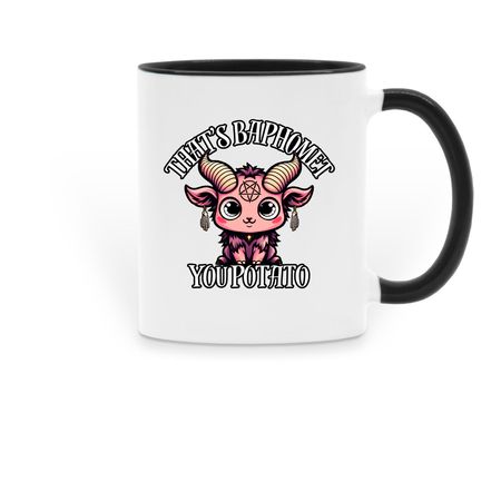 Baphomet T!t$, a Black Two-Tone Ceramic Mug
