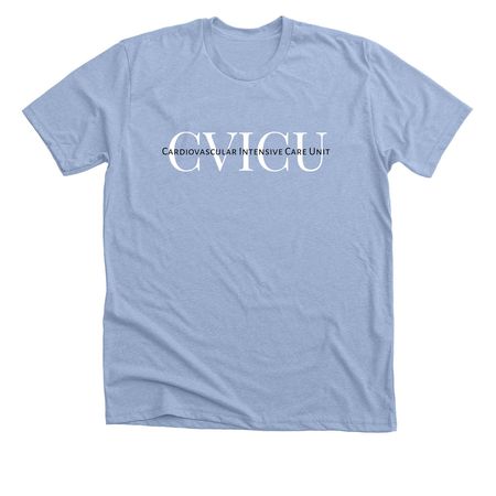 Basic CVICU, a Heather Baby Blue Premium Unisex Tee