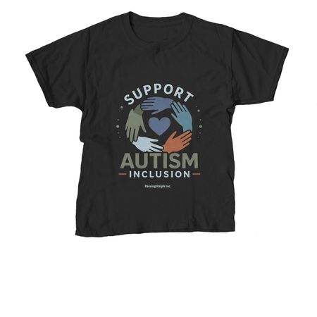 Different Minds. One Community., a Black Youth Unisex Tee