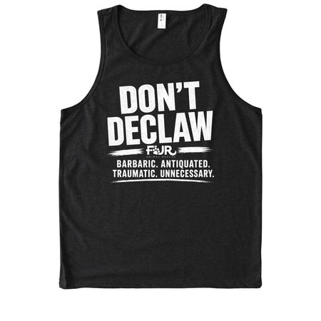 Don't Declaw Shirts&nbsp;, a Deep Black Allmade Eco Triblend Tank