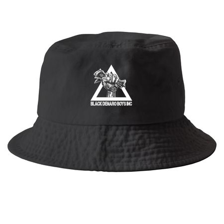 Black Denaro Boys Bucket Hats, a Black Printed Bucket Hat