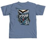 7729 BC - Ask me what it means, a Blue Jean Comfort Colors Unisex Tee (back-view)