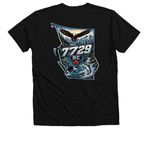 7729 BC - Ask me what it means, a Solid Black Blend Premium V-Neck Tee (back-view)
