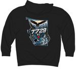 7729 BC - Ask me what it means, a Black Midweight Pullover Hoodie (back-view)