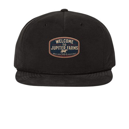 Welcome to Jupiter Farms 2.0, a Black Printed Umpqua Snapback Cap