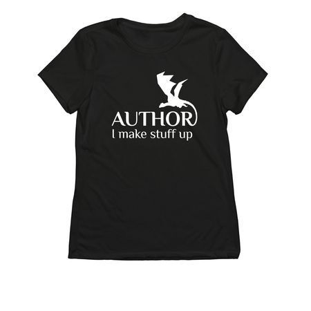 Author - I Make Stuff Up, a Deep Black Allmade Eco Triblend Women?s Tee
