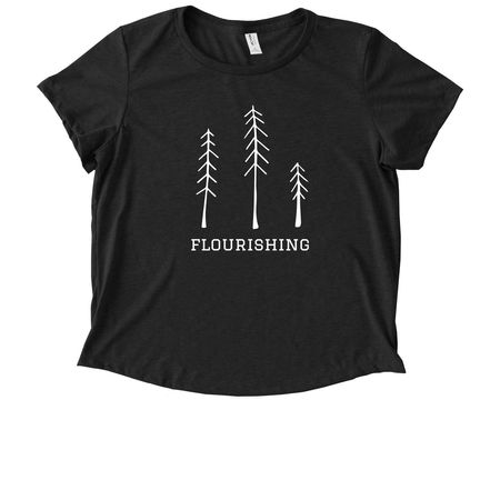 '26 Theme Flourishing, a Space Black Allmade Eco Triblend Women?s Scoop Neck Tee