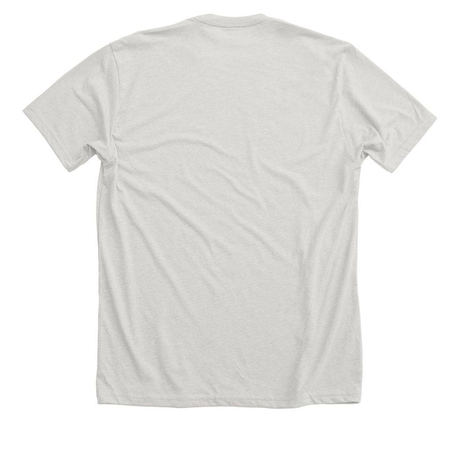 Second Friends Sun, a Heather Cement Premium Unisex Tee (back-view)