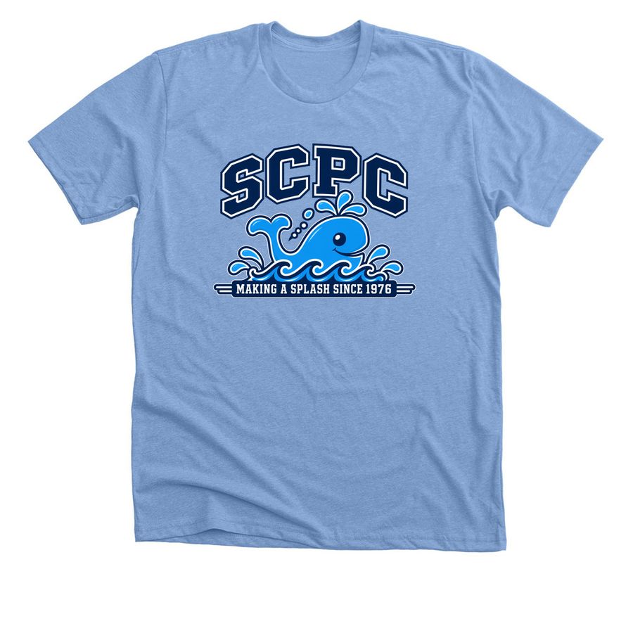 Making a Splash, a Heather Carolina Blue Premium Unisex Tee
