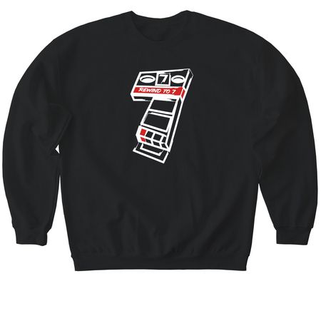 Rewind to 7 Classic Merch, a Black Softstyle Crewneck Sweatshirt
