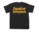 JR AP, a Black Youth Unisex Tee (back-view)