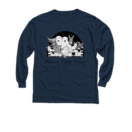 Rescue Ridge Farm Shirts, a Navy Youth Long Sleeve Tee