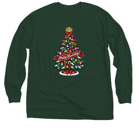 Happy Howlidays!, a Forest Green Classic Long Sleeve Tee