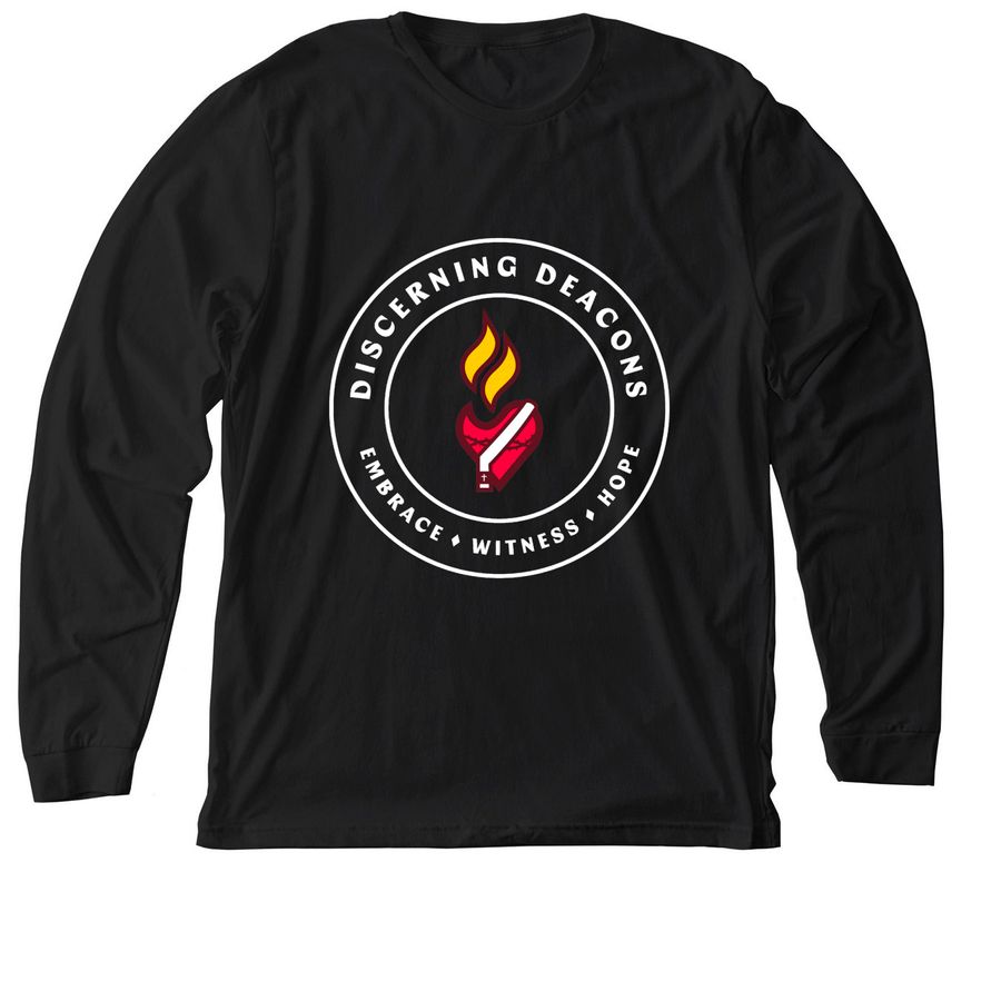 Discerning Deacons Long Sleeve - Large Logo, a Solid Black Blend Premium Long Sleeve Tee