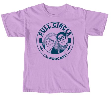 Full Circle (the Podcast) - Linework Logo Tee, a Neon Violet Comfort Colors Unisex Tee