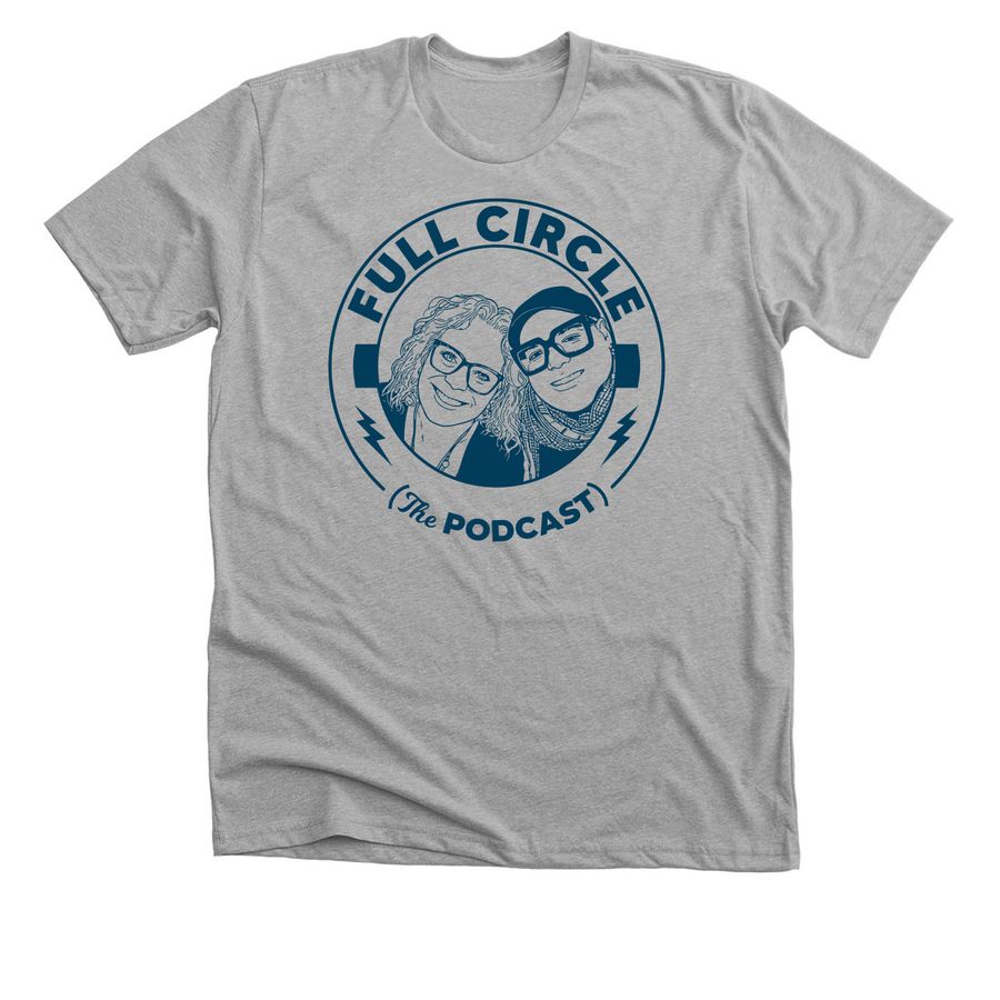 Full Circle (the Podcast) - Linework Logo Tee, a Athletic Heather Premium Unisex Tee