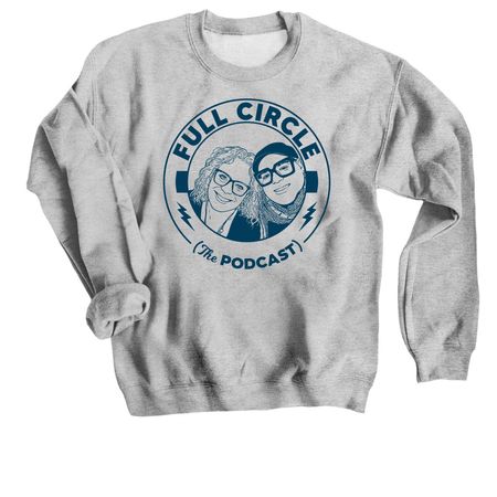 Full Circle (the Podcast) - Linework Logo Tee, a Sport Grey Crewneck Sweatshirt