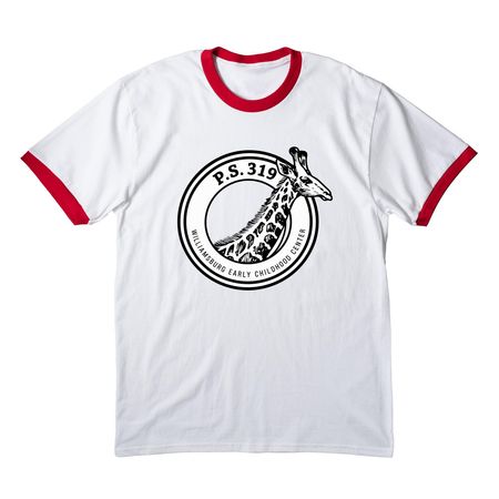 P.S. 319 BRILLIANCE TEE, a White/ Red Cotton Ringer Tee