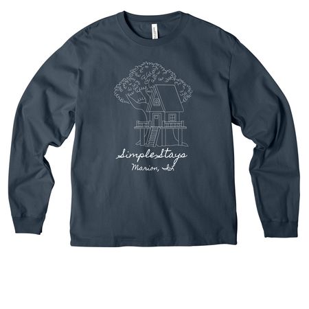 Treehouse Graphic, a Vintage Navy Unisex Heavyweight Long Sleeve Tee