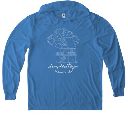 Treehouse Graphic, a Azure Blue Allmade Eco Triblend Hoodie Tee