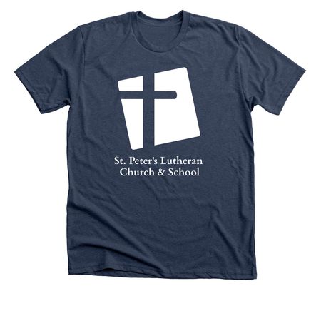 St. Peter's Logo Shirts & Sweaters, a Heather Navy Premium Unisex Tee
