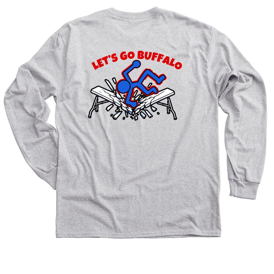 Let?s Go Buffalo, a Sport Grey Classic Long Sleeve Tee (back-view)