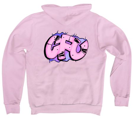 Pink CFU Graffiti&nbsp;, a Lilac Premium Pullover Hoodie (back-view)