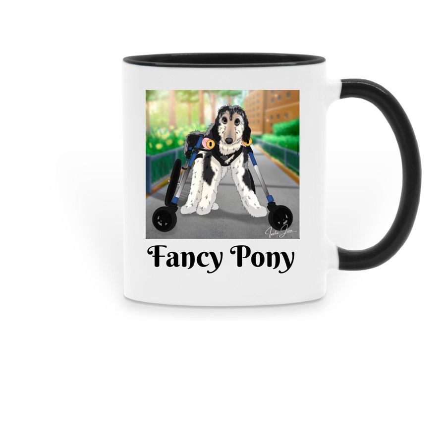 Fancy Pony Mug, a Black Two-Tone Ceramic Mug