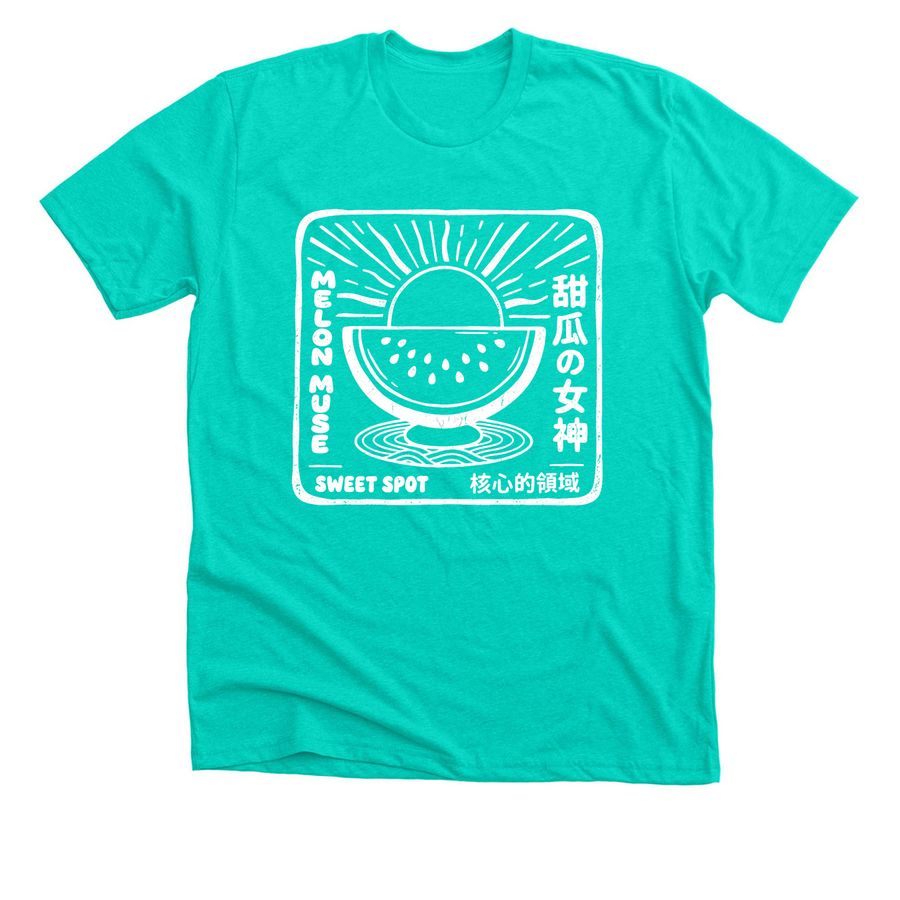 Melon Muse - Sweet Spot, a Heather Sea Green Premium Unisex Tee