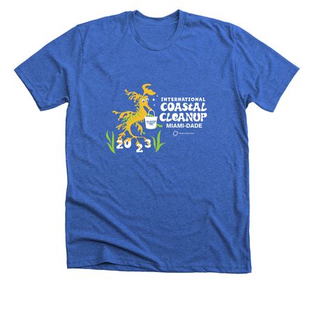 2023 International Coastal Cleanup Day Miami, a Heather True Royal Premium Unisex Tee