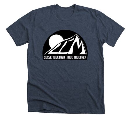 L?M GRAPHIC TEE, a Heather Midnight Navy Premium Unisex Tee