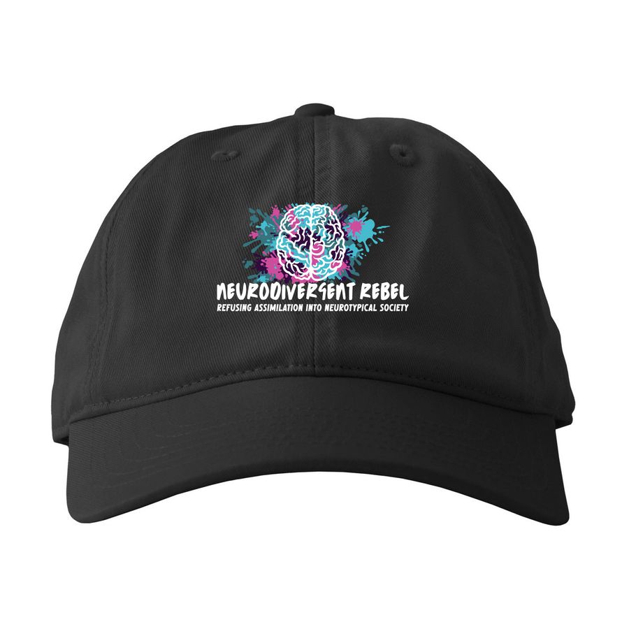 NeuroDivergent Rebel Hat Fundraiser, a Black Printed Eco Baseball Cap