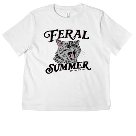 Feral Summer, a White Women's Heavyweight Tee