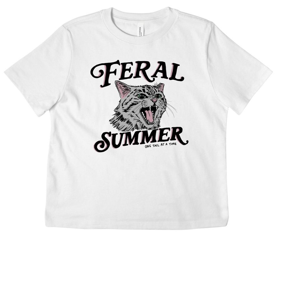 Feral Summer, a White Women's Heavyweight Tee