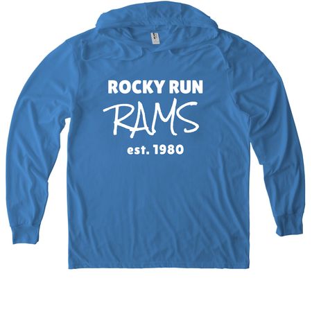 Rocky Run RAMS, a Azure Blue Allmade Eco Triblend Hoodie Tee
