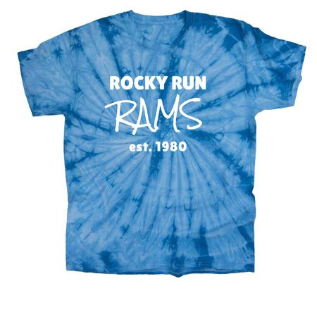 Rocky Run RAMS, a Baby Blue Classic Tie Dye Tee