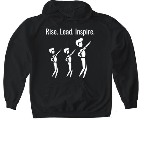 Rise.Lead.Inspire., a Black Gildan Softstyle Pullover Hoodie