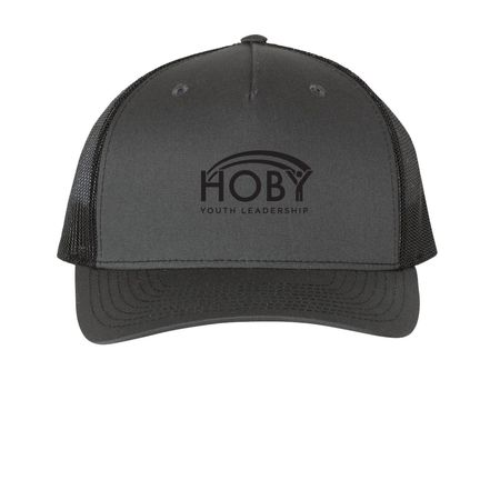 HOBY Trucker Hats, a Charcoal/ Black Printed Five-Panel Trucker Cap