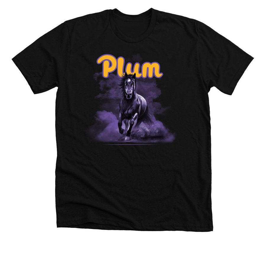 Plum Mustangs | Charge, a Solid Black Blend Premium Unisex Tee