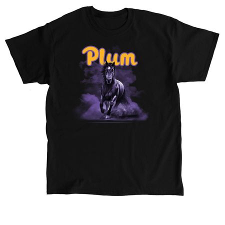 Plum Mustangs | Charge, a Black Classic Unisex Tee