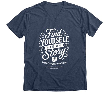 Find Yourself in a Story Tee, a Heather Navy Premium V-Neck Tee