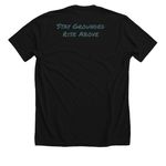 Cloud Anchor Nurse Cat, a Solid Black Blend Premium Unisex Tee (back-view)