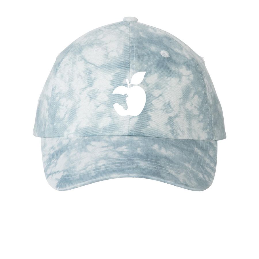 ADAD Logo Hats, a Light Blue Printed Tie Dye Baseball Hat