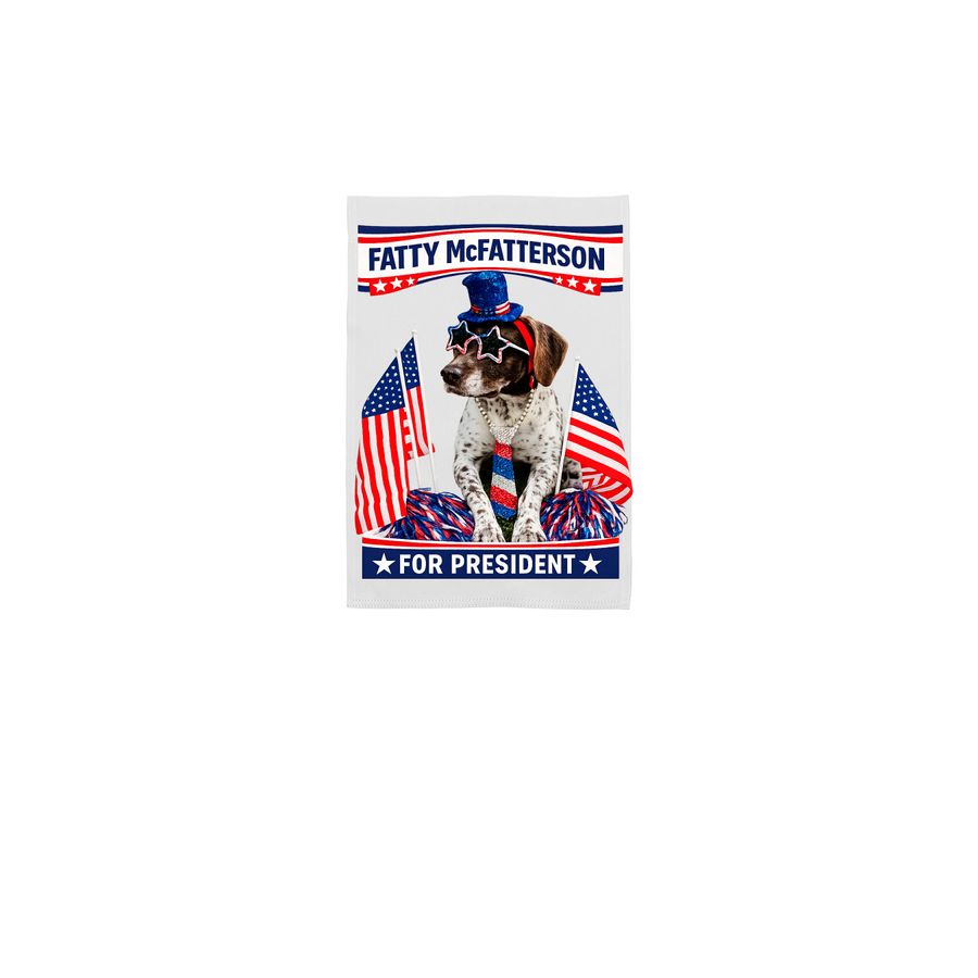 America?s Goodest Boy for President, a White 12" x 18" Yard Flag