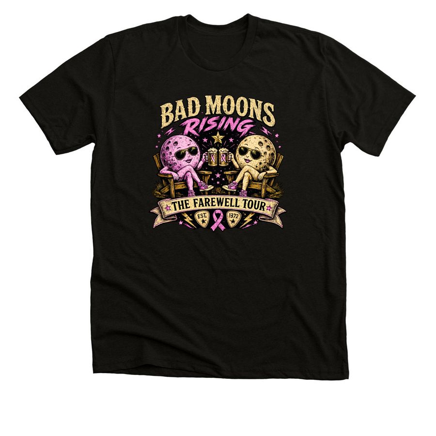 Bad Moons Rising, a Black Heather Premium Unisex Tee