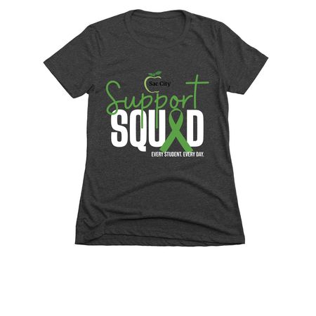 Student Support Services "Support Squad" Tee, a Charcoal Women's Slim Fit Tee