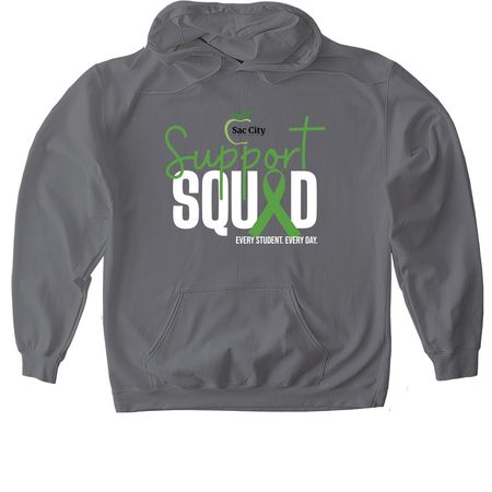 Student Support Services "Support Squad" Tee, a Charcoal Gildan Softstyle Pullover Hoodie